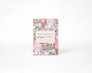 Pregnancy Prayer Cards - 40 Cards with 6.25 x 4.25 Inches Wood Stand, Gender Neutral Language, Each Week Includes Scripture for Prayers