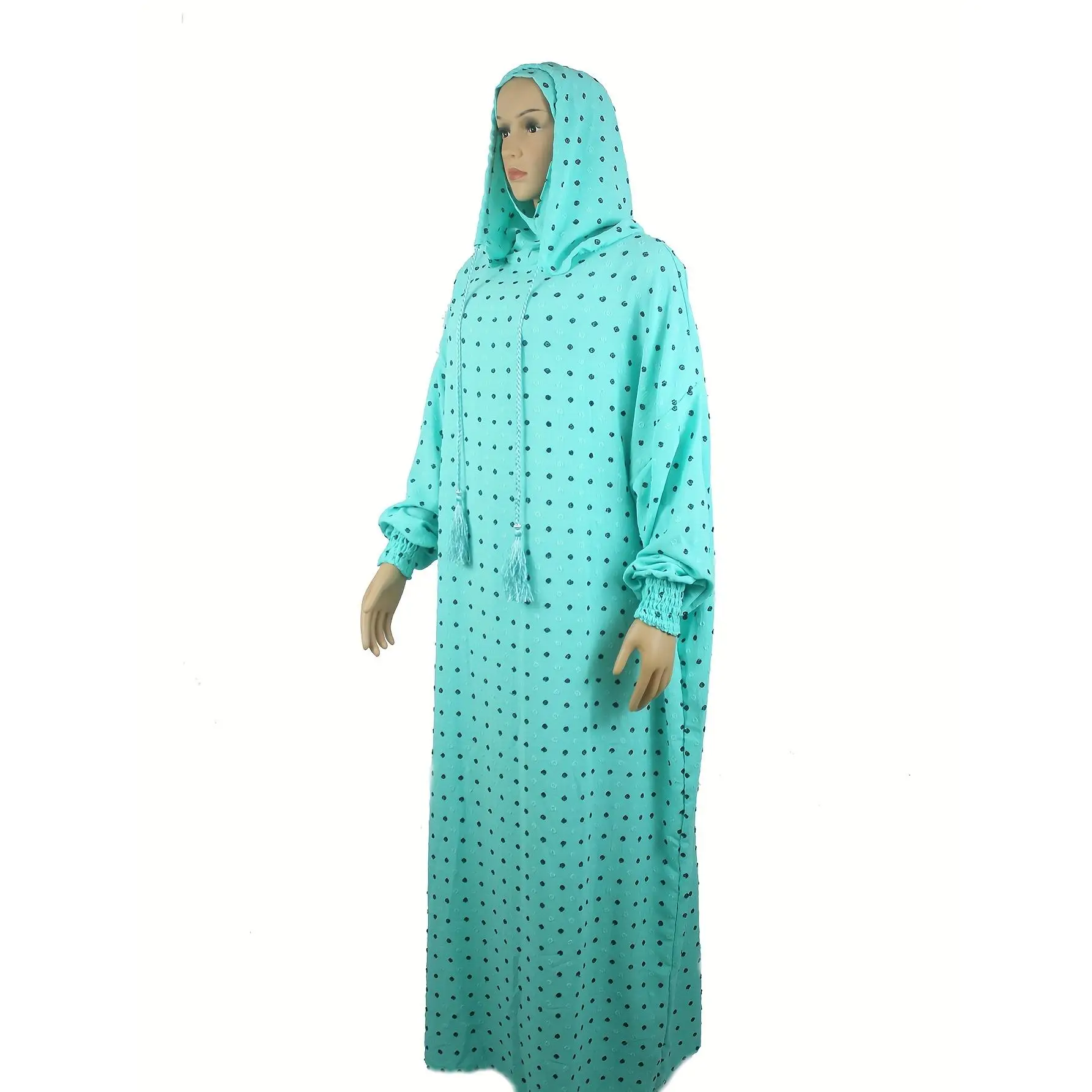 Elegant Plus-Size Printed Abaya Loose Traditional Middle Eastern Dress for Mother'S Day, Perfect for Ramadan Prayers.