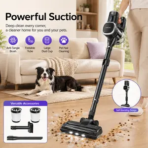 【2026 New Arrivals】Cordless Vacuum Cleaner: 24KPa of powerful suction,250W,47-minute runtime. Lightweight upright vacuum cleaner with tangle-free design,ideal for cleaning pet hair,hardwood floors,carpets,and apartments.