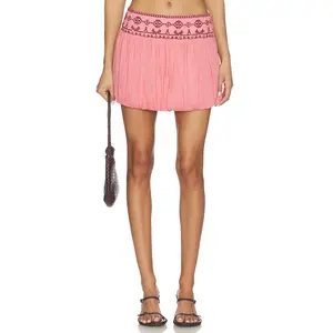 ROCOCO SAND Bubble Hem Mini Skirt Pink