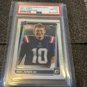 Mac Jones, 2021 Panini, DonRuss optic holo variation PSA 10