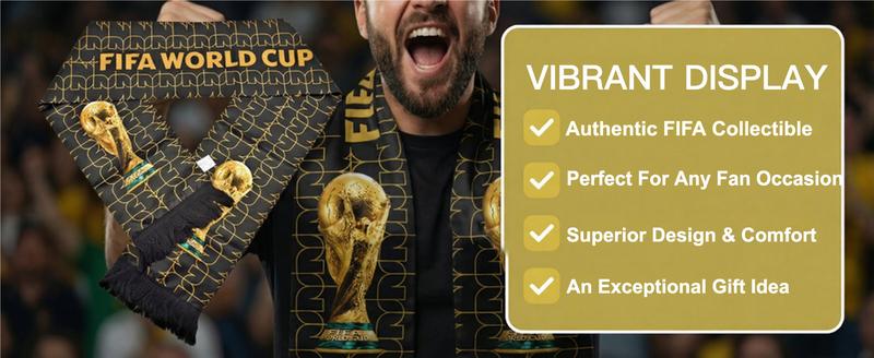 FIFA World Cup 2026 Fan Support Scarf High-Definition Print Lightweight Polyester Non-Stuffy Perfect for Fans Game Days Collect Gift Daily Wear