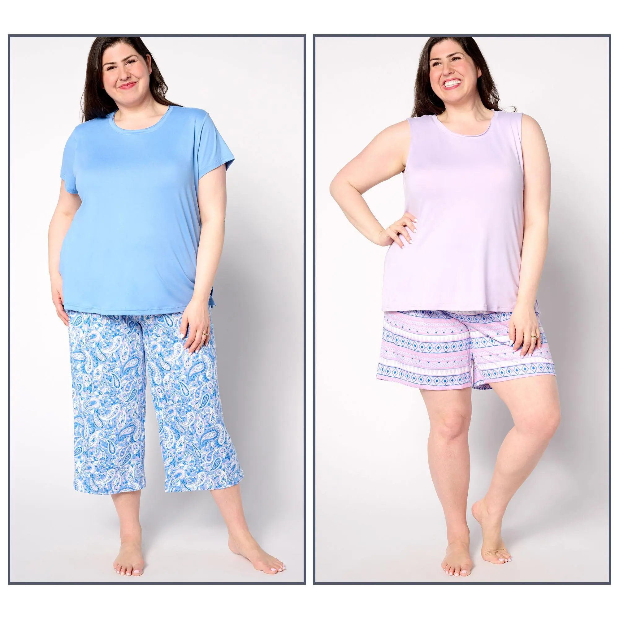 MUK LUKS Petite Cloud Knit Short, Capri, Tee, & Tank PJ Set