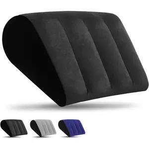 Inflatable Wedge Pillow for Traveling - Travel Wedge Cushion for Acid Reflux and Sleep Apnea, Cushion for Adults, Sleeping and Back Pain Relief (Black)