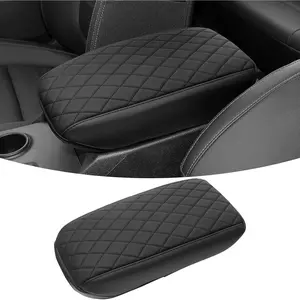 ZZEQYG Center Console Cover for Ford Ranger 2024 2025 2026 Accessories Center Console Cover Armrest Box Cover Leather Auto Armrest Cover Protector