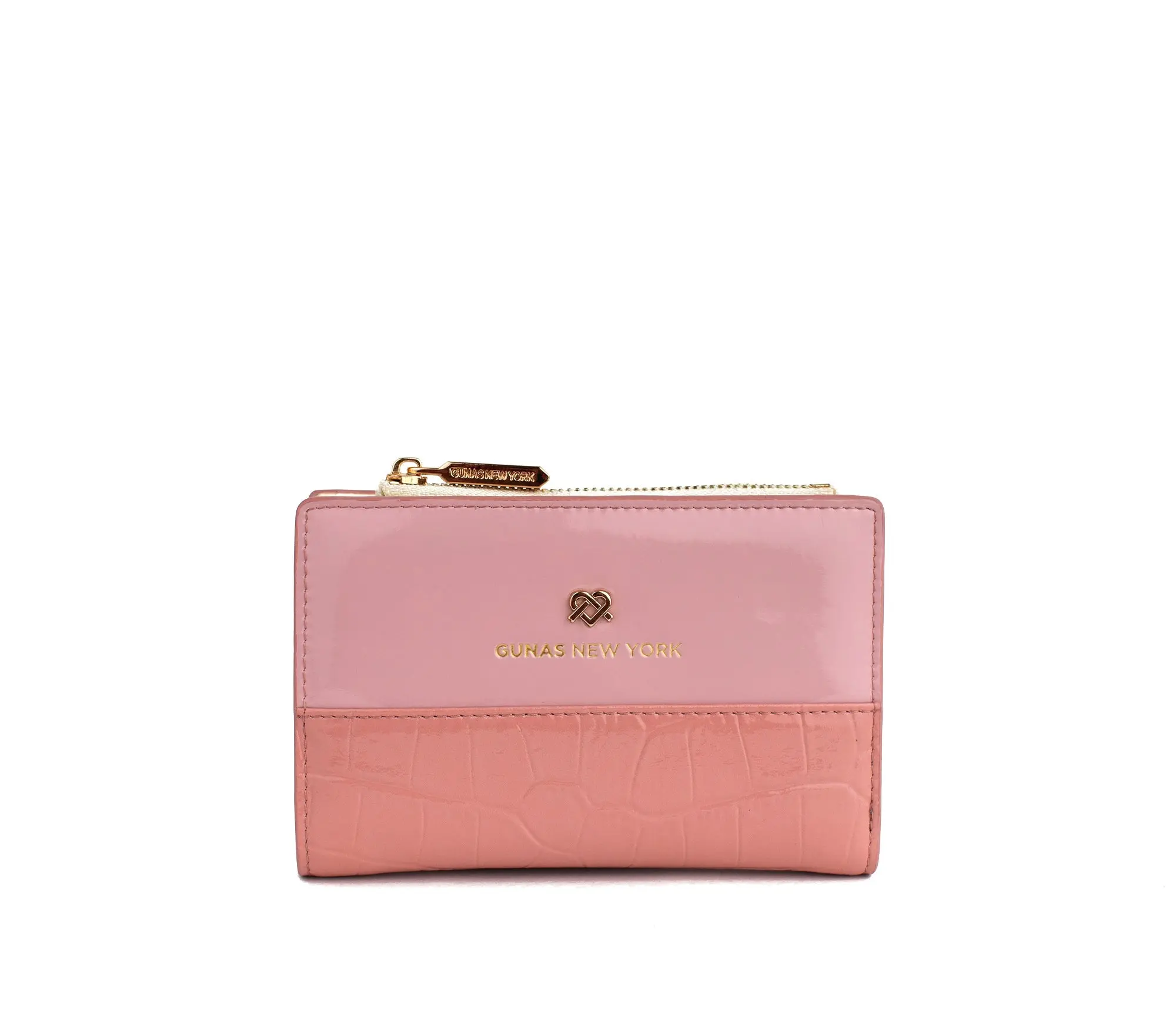 Madison Pink Vegan Leather Wallet - Chic Bifold with 5 Card Slots & Zipper Pocket - Modern Minimalist Design - Cruelty-Free Microfiber Material