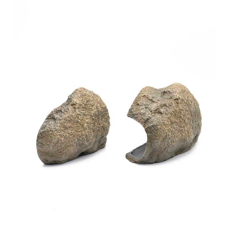 2-in-1 Reptile Hide Cave Magnetic Aquarium Fish Tank Hideout Decoration Multi-Function for Small Reptiles Up to 0.3" Glass Thickness Gecko Lizard Snake Crabs Small Fish Parrot Fish Cichlids (ST838)