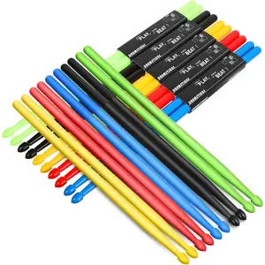 20 Pairs 5A Drum Sticks Nylon Light Drumsticks Non Slip Exercise Tool for  Adults Musical Instrument Percussion Accessories (Colored)