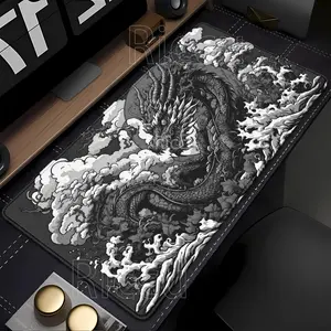 Large black and white Mousepads Dragon Gamer loong 400x900mm Gaming Mouse Pad Office accessories Non-slip PC computer keyboard mouse mat keyboard overlock Computer overlock XX HD Printing Desk Mat