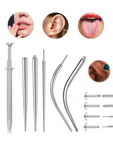 Stainless Steel Piercing Taper Insertion Tool, 14g-20g Sizes, Threaded & Threadless Design, for Ear, Nose, Lip Jewelry Making Accessories