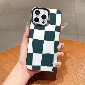 Checkerboard Pattern Phone Case, Anti-drop Cellphone Protective Case, Total Protective Shockproof Mobile Phone Cover for iPhone 12 13 14 15 16 Pro Max