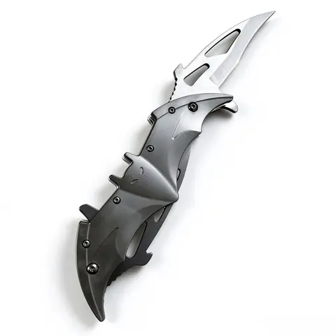 Bat Shaped Handle Fruit Knife,Black Double Blade Folding Knife,Camping Cooking,Multi-functional Kitchen Tools for Fruits and Vegetables,Portable Outdoor Tools,Ideal Gift