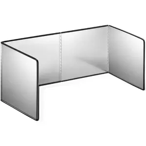 4 Sided Stainless Steel Oil Splatter Guard, Grease Splatter Screen, Stove Splash Guard, Foldable Oil Proof Baffle Fry Wall Splash Guards (31.5"Dx15.8"Wx11.8"H)