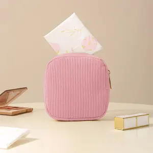 Portable Sanitary Pad Storage Bag, Large Capacity Soft Material for Tampons and Panty Liners, Minimalist Bohemian Style