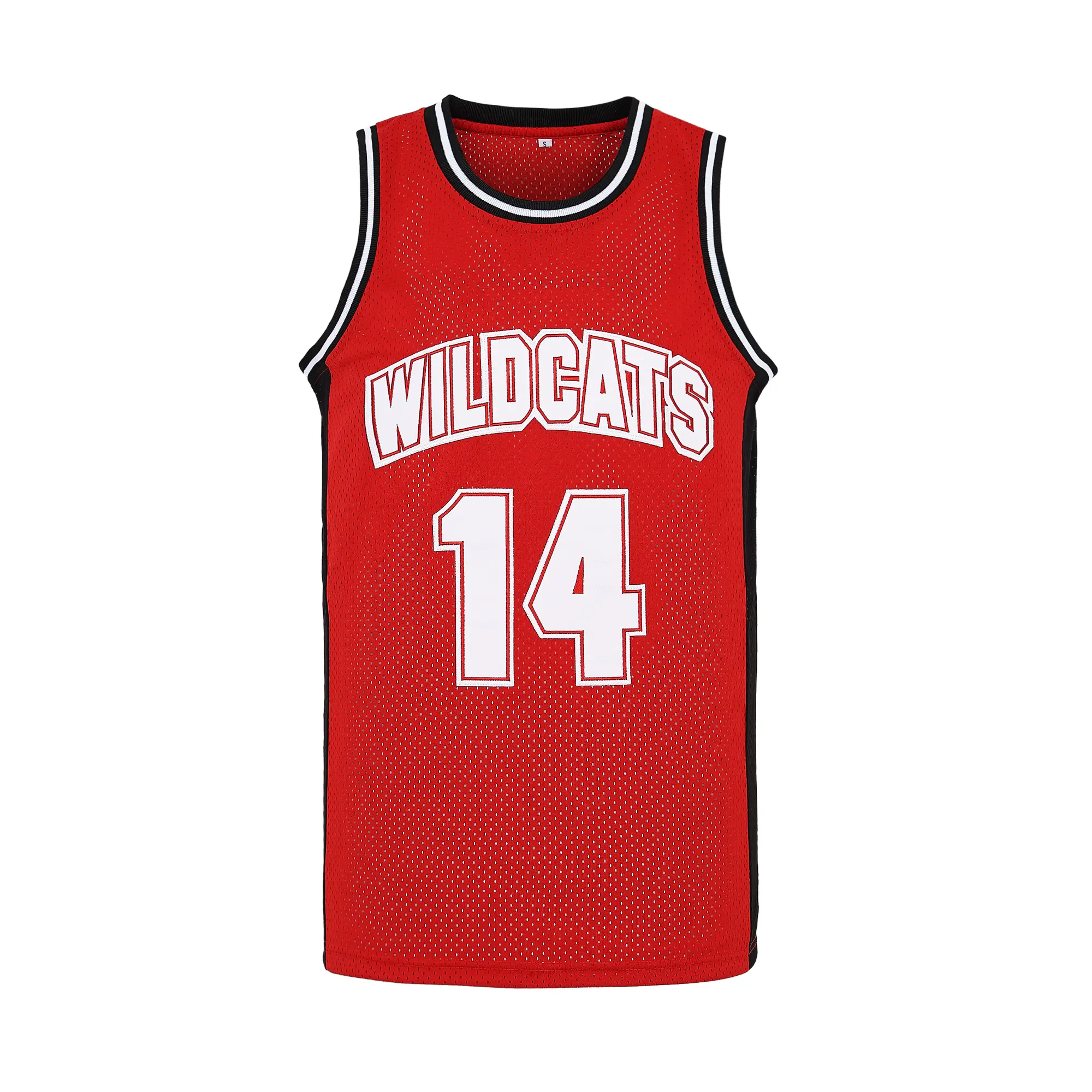 Male Jersey Top, Men's Wildcats #14 Polyester Basketball Costume for 90s Hiphop Party, Breathable Fabric, Player Number, Fans, Lightweight, Machine Washable, Water-Resistant