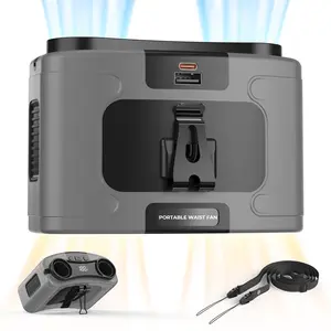 Waist Fan, 20000mAh Rechargeable Belt Fan Clip on Waist Portable Cooling Fan, 10 Speeds Waist Clip Fan, Strong Airflow Body Fan, Mini Wearable Neck Fan, Under Shirt Fan for Outdoor Work Camping Travel