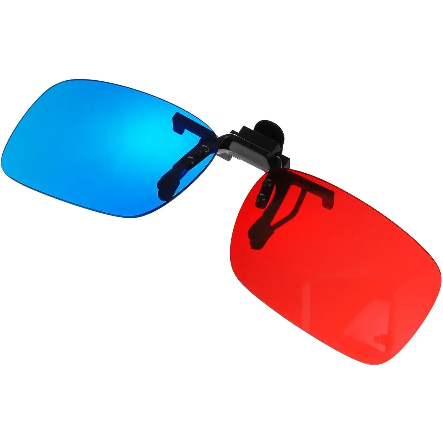 Red Blue 3D Clip on Glasses for 3D TV Cinema Films DVD Viewing Home Movies (Without Glass Frame)