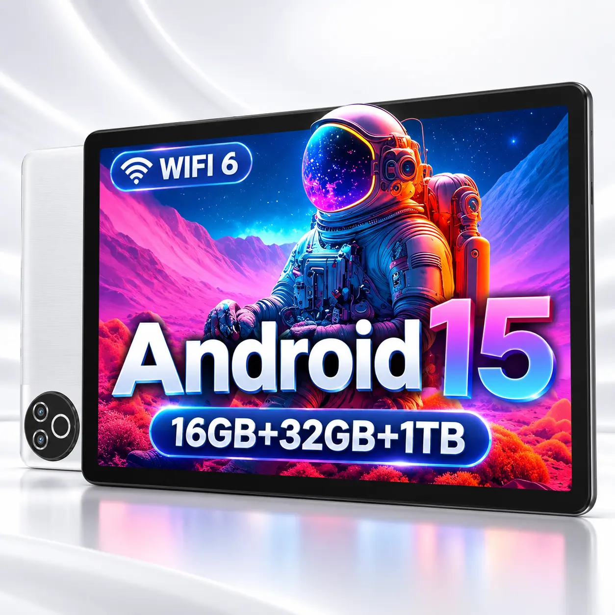 10-Inch Android 16/15 Tablet, 16GB RAM, 32GB ROM (Expandable to 1TB), 5-Core Processor, HD IPS Touchscreen, Wi-Fi 6, Bluetooth 5.4, 8H+ Battery Life, Dual Cameras, Suitable for Families, Ideal Gift for Streaming (Office & Smart Retail Equipment),techvibes