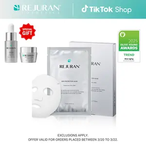 REJURAN Skin Protection Mask, c-PDRN – Hydrating and Soothing Facial Sheet Mask for Irritated, Stressed, Repairs & Restores Skin Barrier with Panthenol & Allantoin, Korean Skin Care (5-Pack)