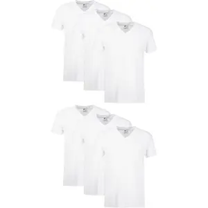 Men's Undershirts T-Shirt Pack, V-Neck Cotton Tees for Men, Moisture-Wicking, Odor Control, White Multi-Pack