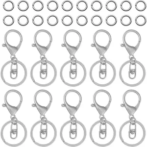 30 count Lobster Claw Clasps  for  Making,Metal Lobster Clasp Swivel Trigger Clips with Swivel Clasps Hook Clips Flat Split  Ring 100 count Open Jump Ring for DIY Craft  Making