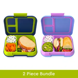 Bentgo Pop Lunch Box 2-Pack Set - Colorful Meal Container with Lid, Lightweight & Stylish Design for Kids
