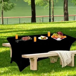 6FT Fitted Stretch Tablecloth - Wrap - Around Legs fitted  table  cloth party  table  cloth spandex tablecloth
