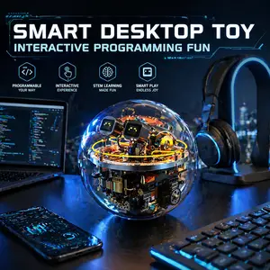 STEM Intelligent Programmable Spherical Robot Model, Remote Control Building Block Toy, Sci-Fi Smart Orb RC Electric Playset, Improves Hand-Eye Coordination, Birthday Gift for Kids
