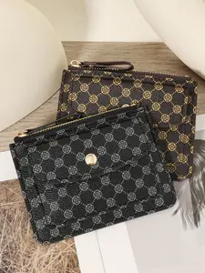 Ultra Thin, Lightweight, Portable Card Holder For Cash, Id Card, Credit Card, Coin Pocket Wallet, Fashionable Zipper Wallet, High-Quality Credit Card Storage Bag, Simple Leisure Card Holder, School Dormitory Backpack, Study Supplies