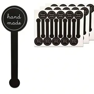 100 Pcs Handmade Food Baking Sealing Stickers, Long Label Cake Stickers, Self-Adhesive Bread Labels, Anti-Tampering Seal for Pastry Bags