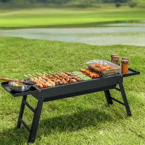 Foldable Charcoal Grill, Portable BBQ Grill for Camping & Backyard Use