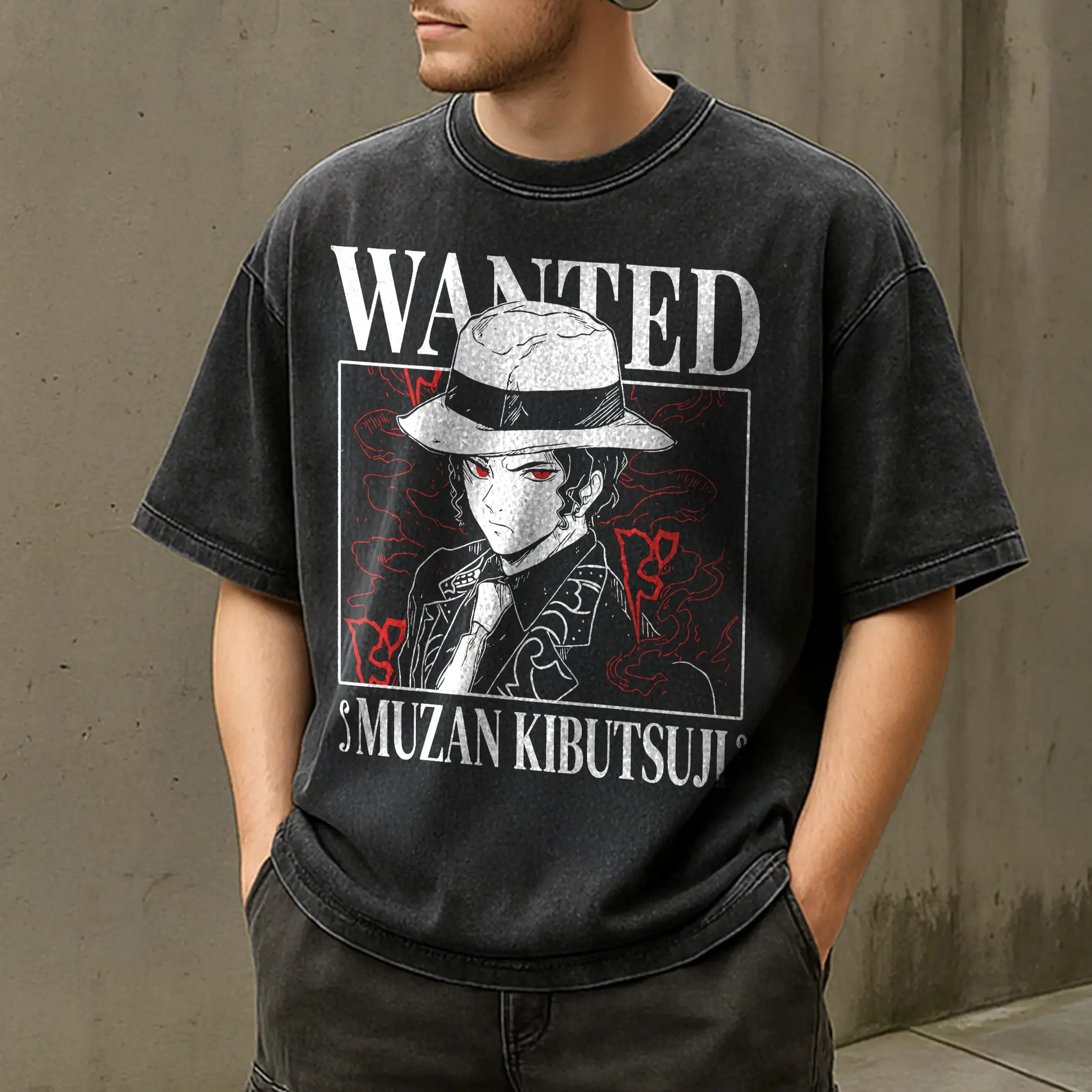 Wanted Muzan Tshirt, Demon Slayer Anime Tshirt, Kimetsu No Yaiba  Tshirt, Wash Color Tshirt