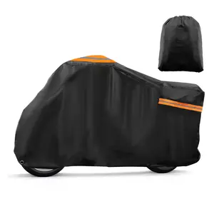 Motorcycle Cover 300D Universal Waterproof Sun Outdoor Protection Motorbike Cover, Black