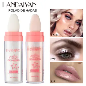 HANDAIYAN Fairy Dust Highlighter Powder Glitter Makeup, suitable for face, eyes, lips, hair, and body. The powder is extremely fine and does not flake. A must-have for dates and parties!
