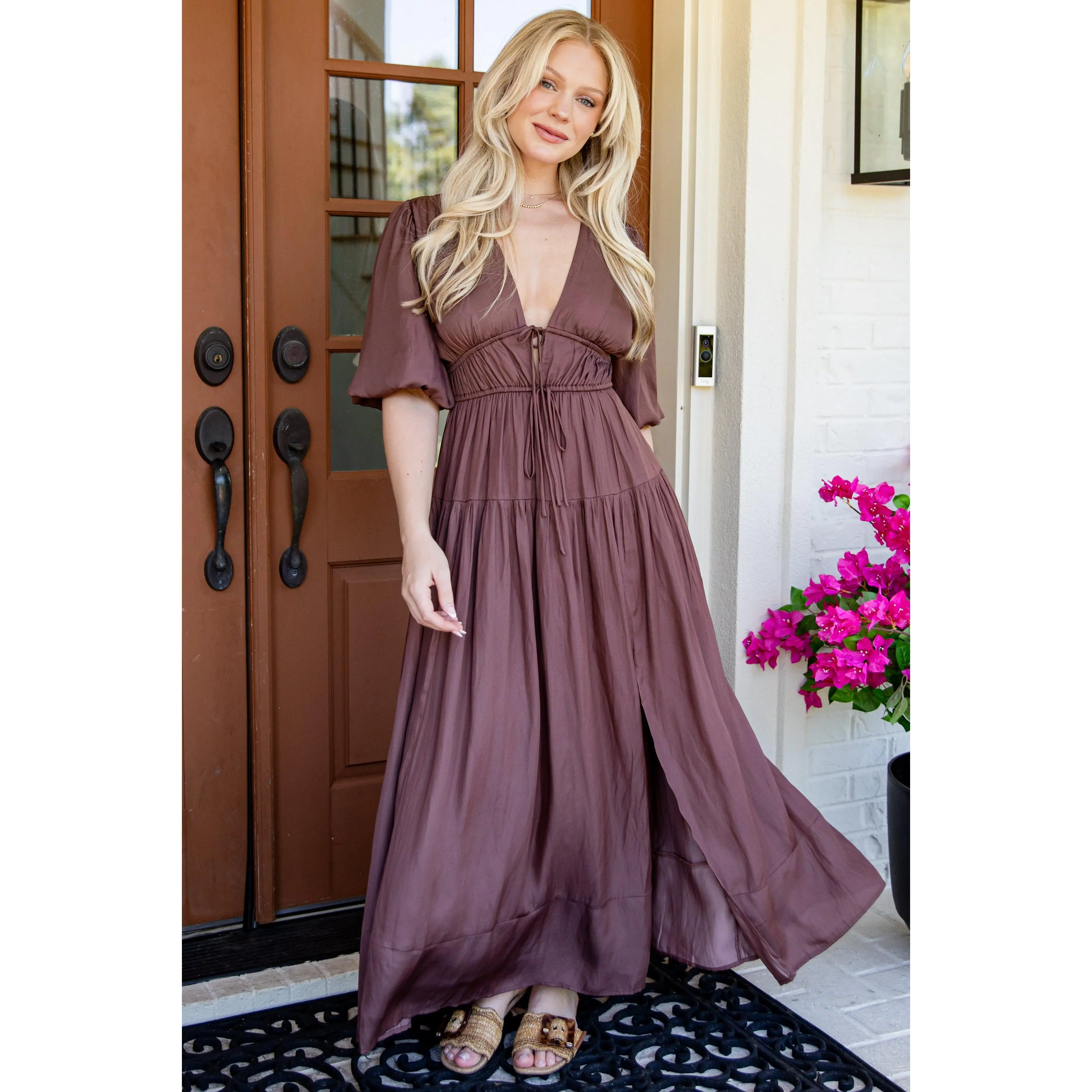 Beautifully Yours Brown Maxi Dress