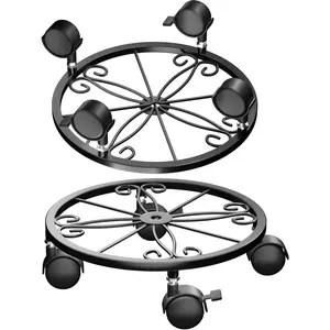 2-Pack 10.24" Plant Caddy with 360° Lockable Wheels Rolling Plant Stand Dolly Tray with Casters for Indoor and Outdoor Black