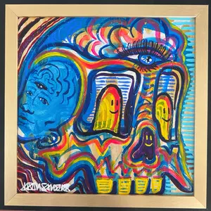 DrainedEye Original Acrylic Painting on 12x12” Canvas Panel titled: 'Rebirth'