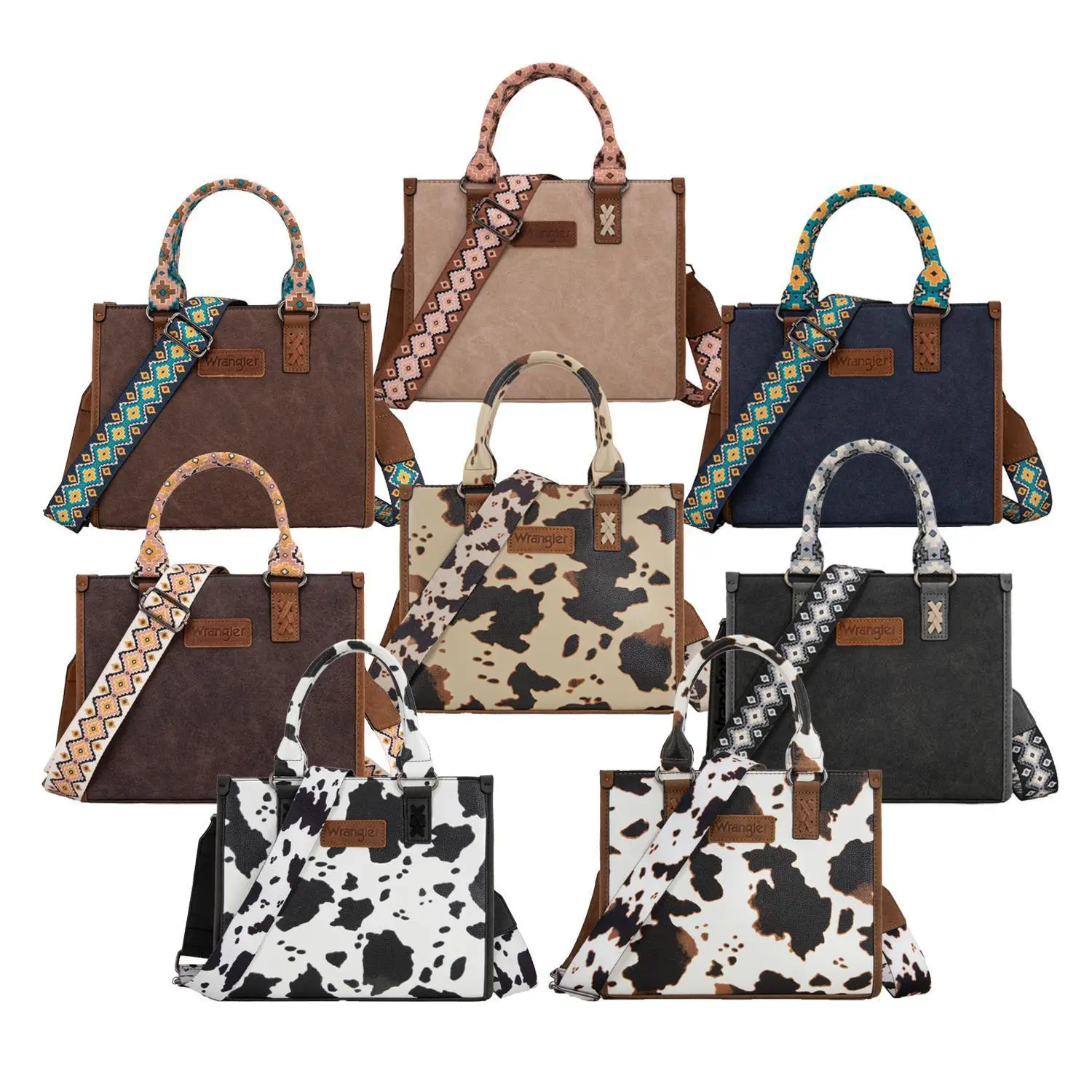 Wrangler Tote Bag for Women Aztec Western Retro Purse Top Handle Handbags