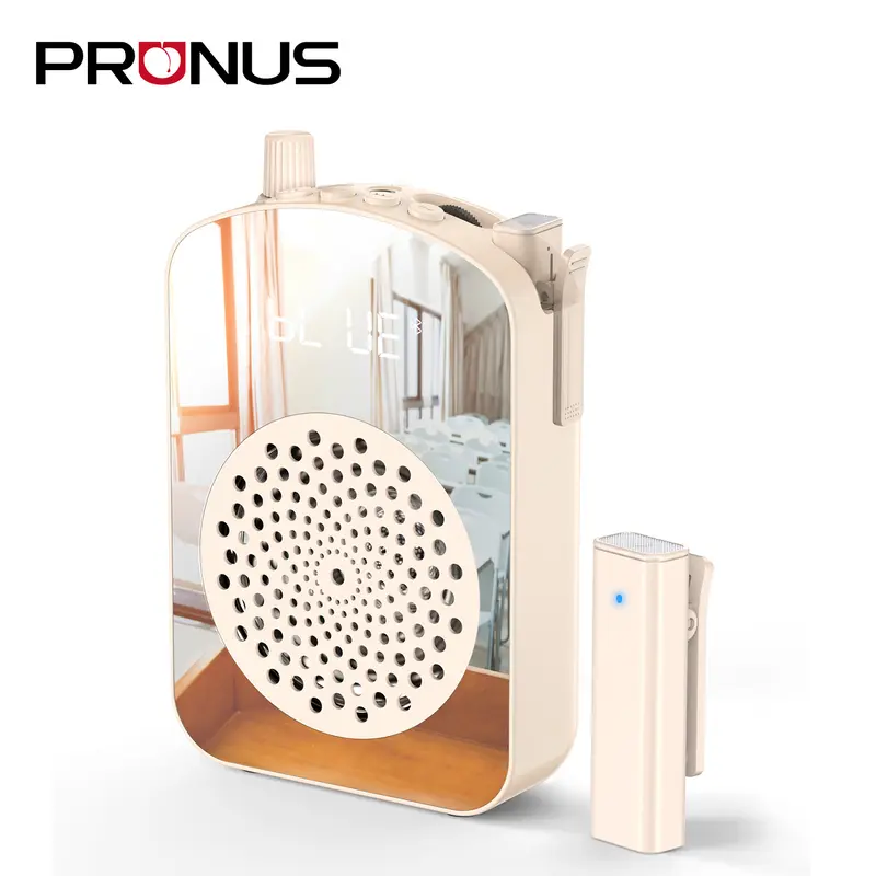 PRUNUS A10 Handy Wireless Voice Amplifier with Clip-On Lavalier Microphone, Portable PA Speaker, Bluetooth 5.3 Link, TF Slot, Audio Function, 2000mAh Batteries, Charging & Storage Case (Covers 10,000 sq ft, For Classroom, Outdoor Training)