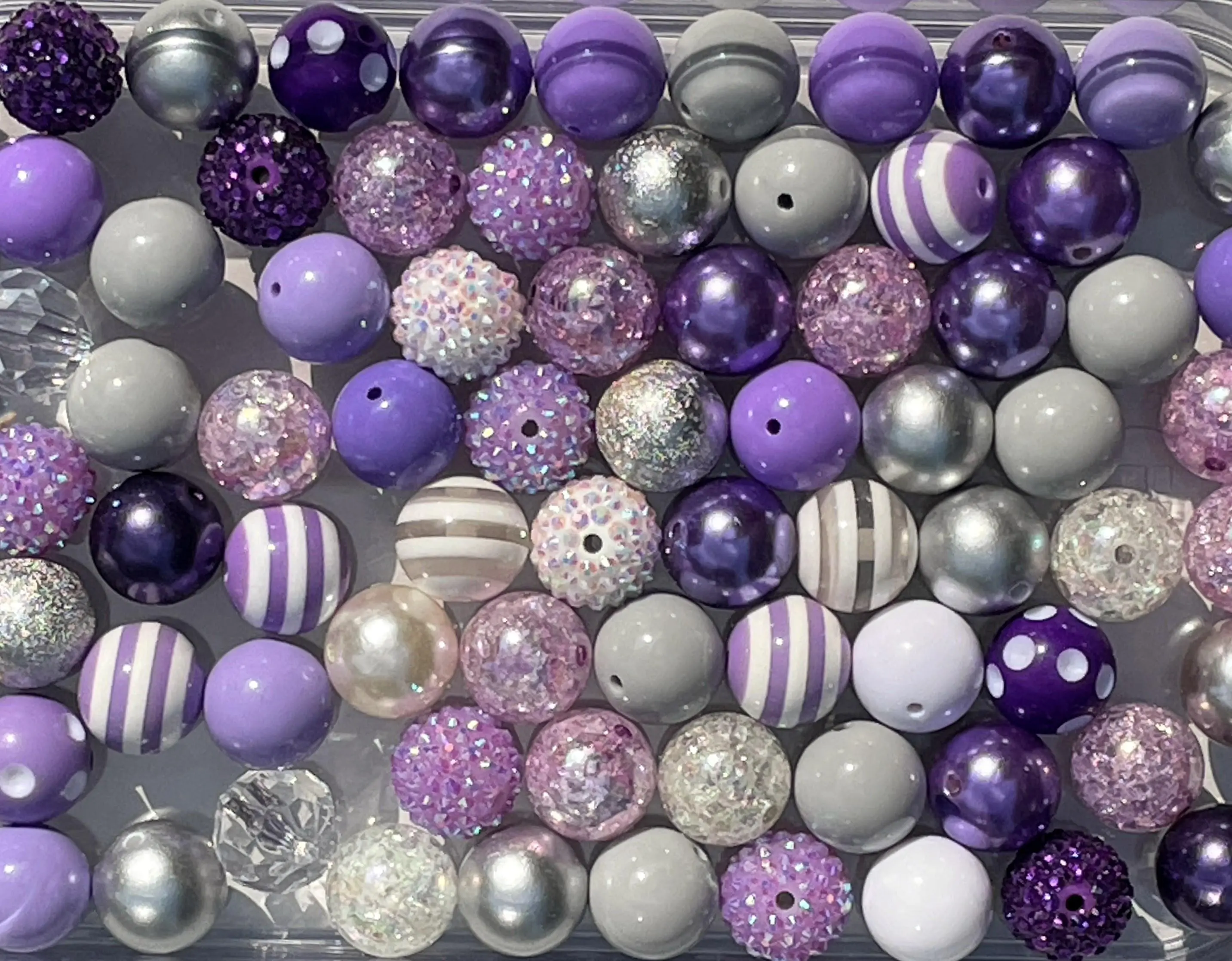 Purple Mix 20mm Bubble Gum Bead Mixes Chunky Bead Mixes for Jewelry Making Key Chains Pens Durable Plastic Round Beads Adjustable Beaded Design