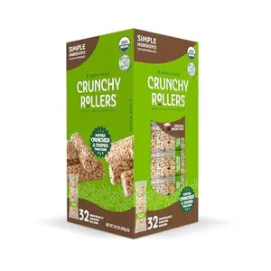 Original Brown Rice Crunchy Rollers - Organic Rice Healthy Snack Crispy Puffed Rolls for Adults and Kids - Friendly Grains (32 Count)
