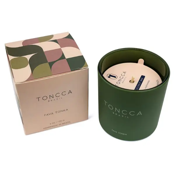 Fava Tonka Candle by Toncca – Hand-Poured in Brazil – Coconut Wax & Natural Fragrance