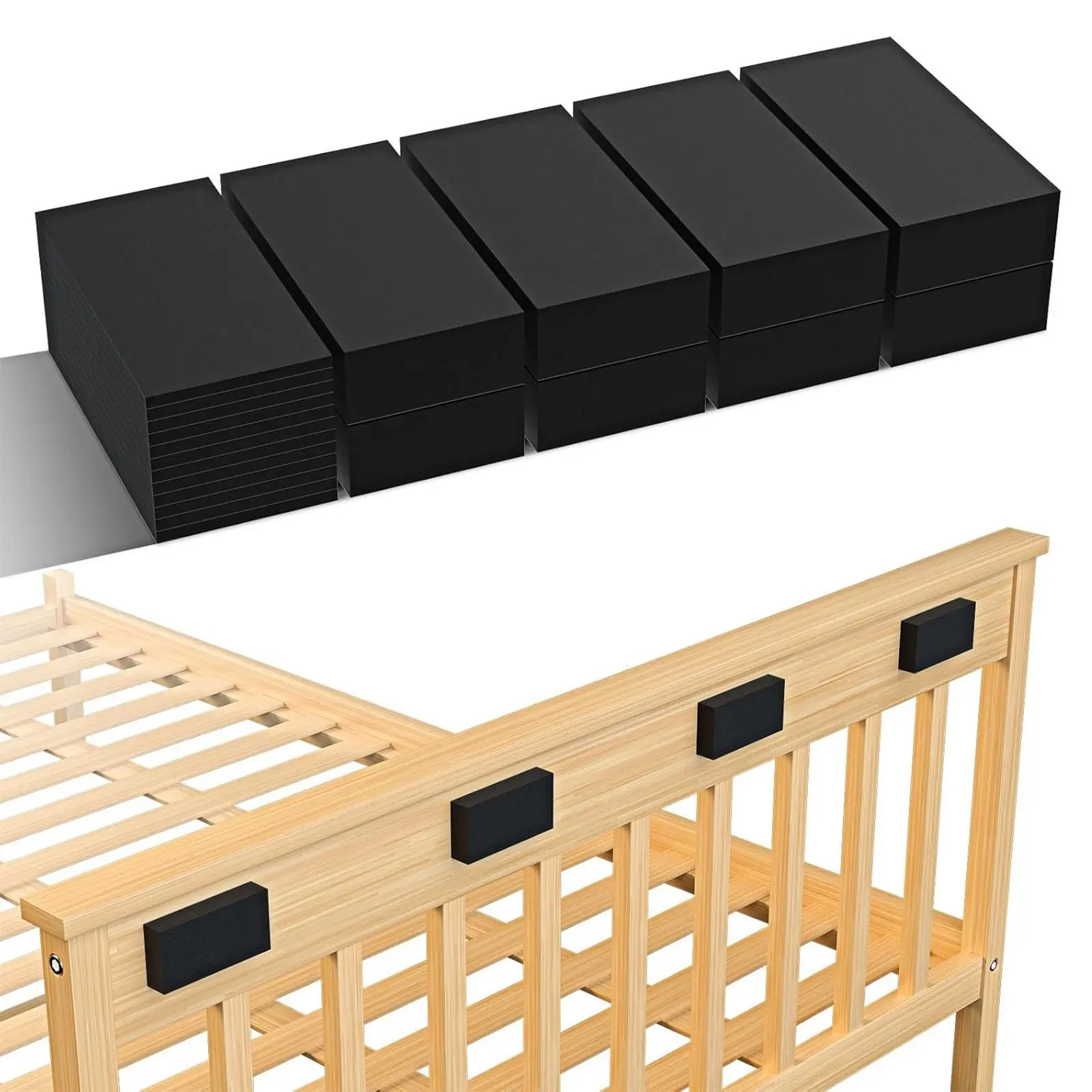 25Pcs Headboard Stoppers - 10Pcs(0.6" Thick) + 15Pcs(0.2" Thick) EVA Foam Furniture Pads, Headboard Stoppers for Wall, Back Furniture Bed to Prevent Sliding Bumpers Gap Filler