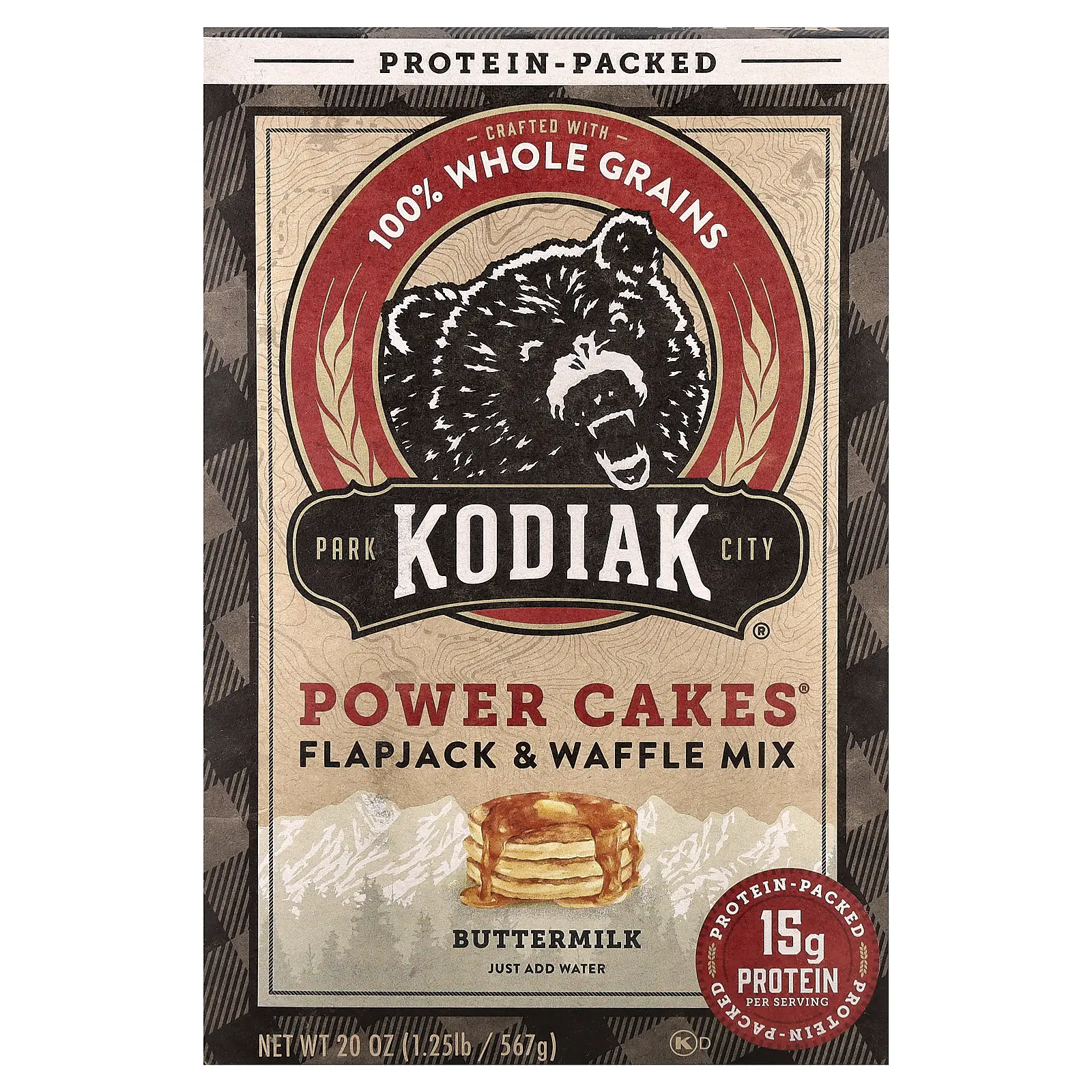 Kodiak Cakes Power Cakes®, Flapjack & Waffle Mix, Buttermilk, 20 oz (567 g)