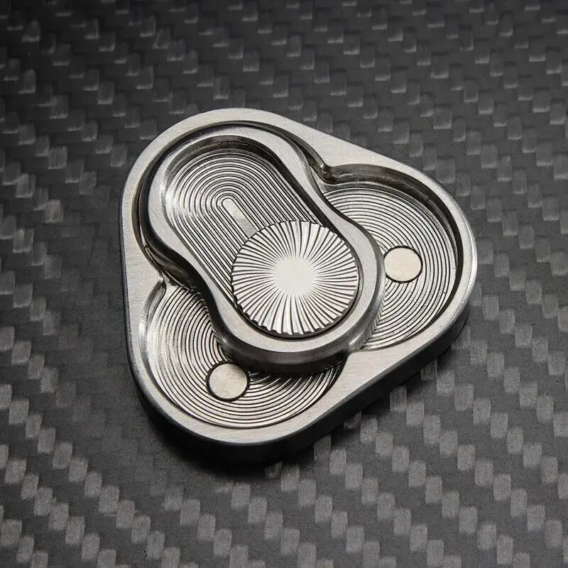 Metal Fidget Sliding Triangle Rotating Edc Toy for Adults, Silver Color Stress Relief Anxiety Reliever, Durable Portable Design Fidget Gadget