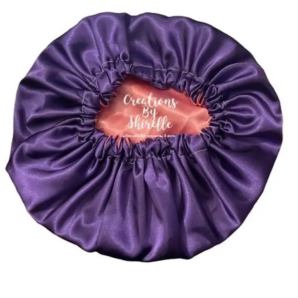 Creations By Shirelle Solid Reversible Satin Bonnet for Hair Protection Against Damage and Frizz Gentle on Hair Moisturizing and Heat Resistant