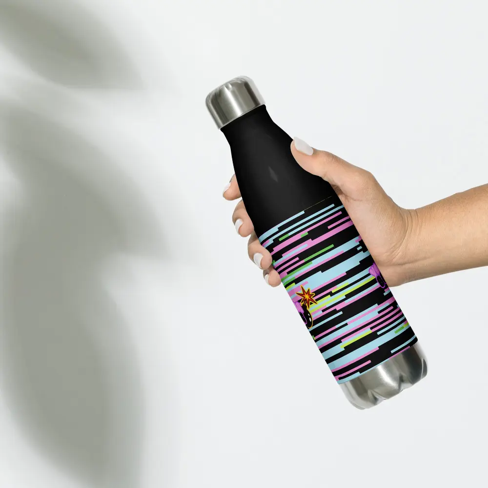 Da Bomb Stripe Stainless Steel Water Bottle - 17 oz (500 ml) - Flask, Drinkware stainless steel