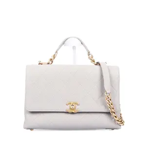 Pre-owned CHANEL Calfskin Crossbody Bags Chic Affinity Light Gray 35635129 C