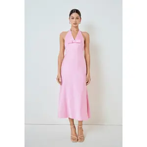 V-neck Satin Dress