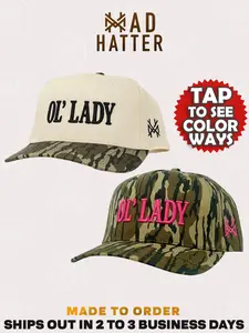 Ol Lady Embroidered Snapback Adjustable (Up To A Size 8 Head) Premium Trucker Womens Hat TM